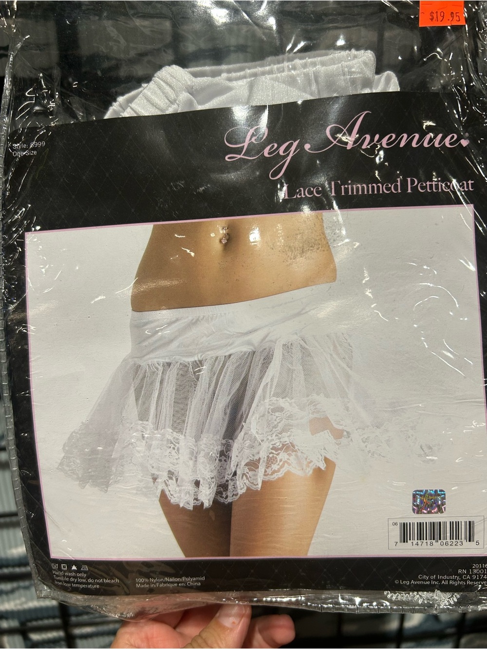 Leg Avenue White Lace-Trimmed Tulle Petticoat Slip